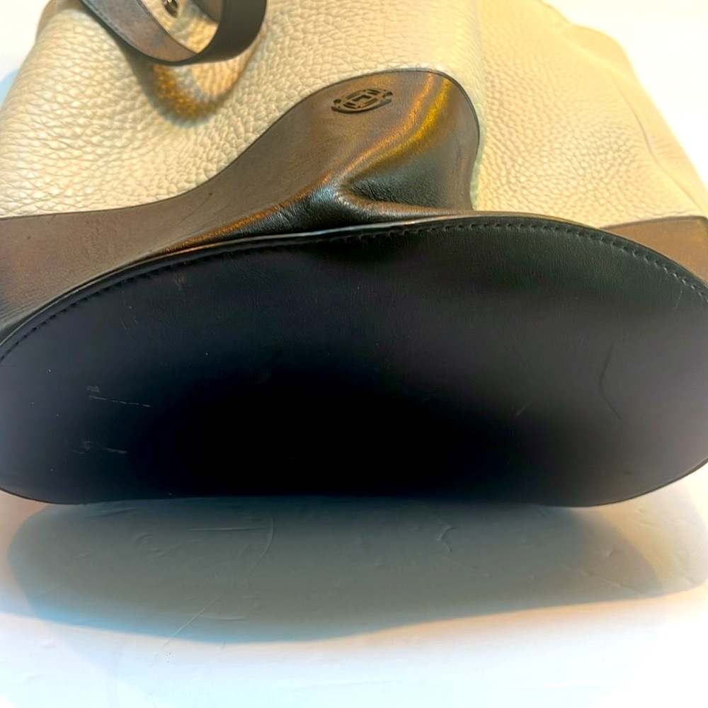 Dagne Dover - Ava Bone Onyx Leather Bucket Bag w/ Light Camo Lining & Dust - Picture 4 of 8
